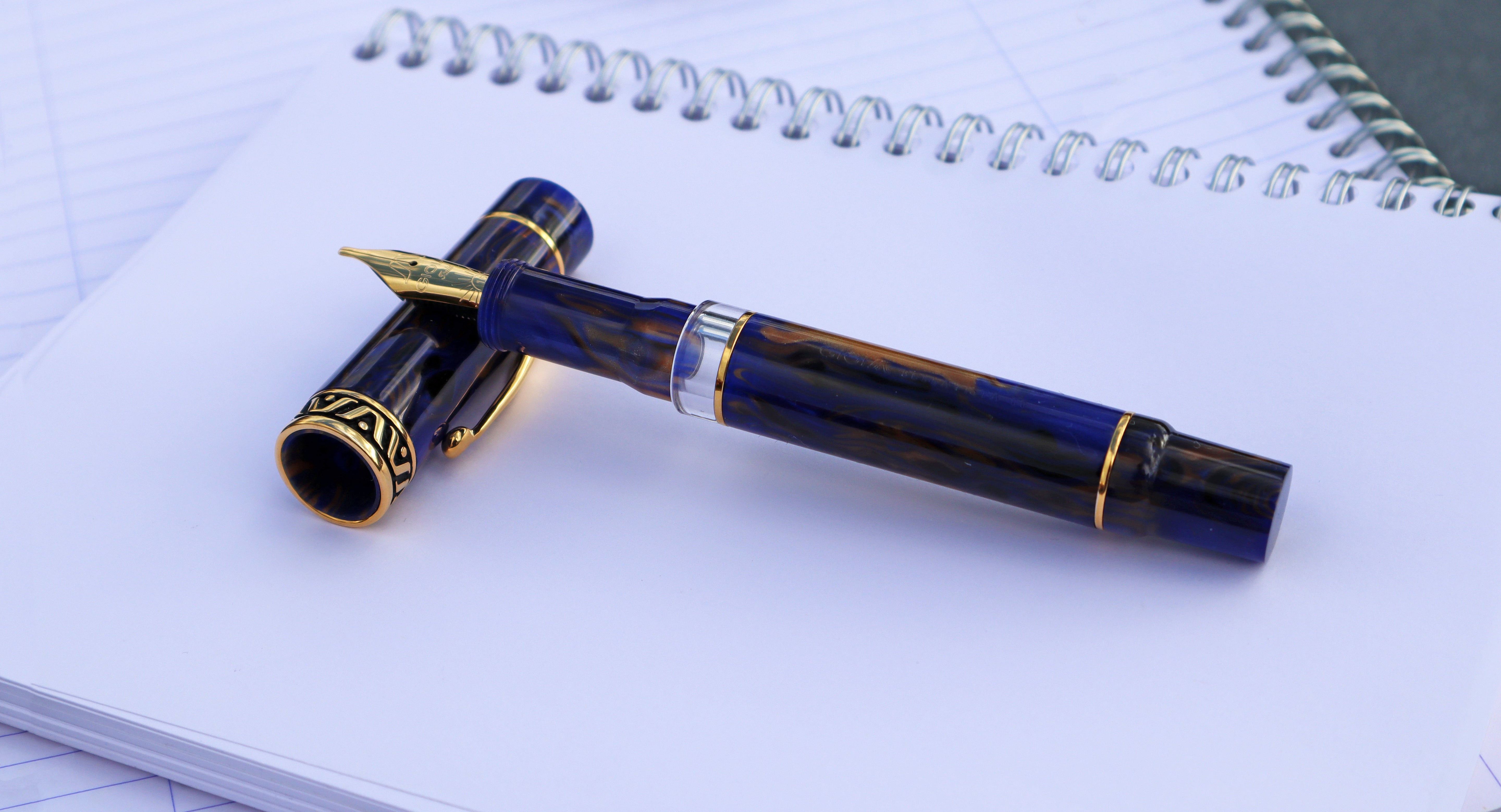Gioia | Fountain Pen | Bellevista | Crepuscolo | Blue-Brown | Gold Trims