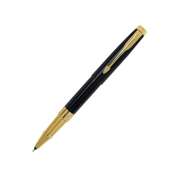 Parker Aster Lacque Black GT Rollerball Pen with Pocket Watch