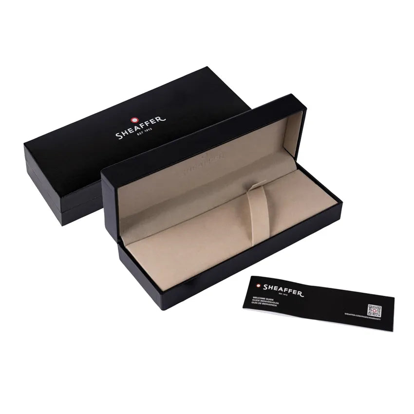Sheaffer 100 9313  Black And Brushed Chrome With Chrome Plated Trim Ballpoint Pen