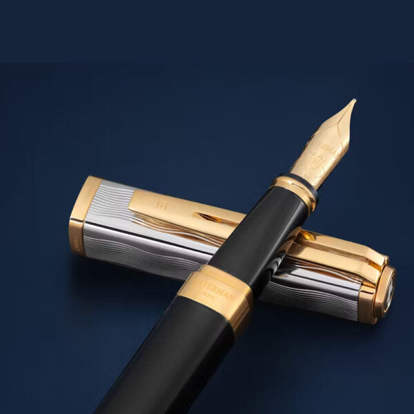 Waterman Exception Reflections of Paris Special Edition Deluxe Black Lacquer GT Fountain Pen 18Kt Gold