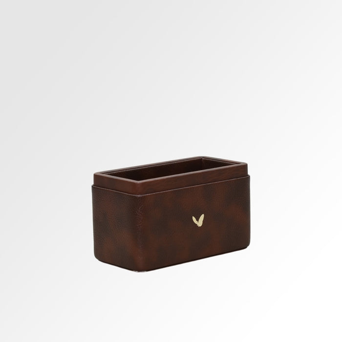 Unmet Desire Pen/Pencil Holder | Faux Leather | Rectangular Medium | Classic | Brown