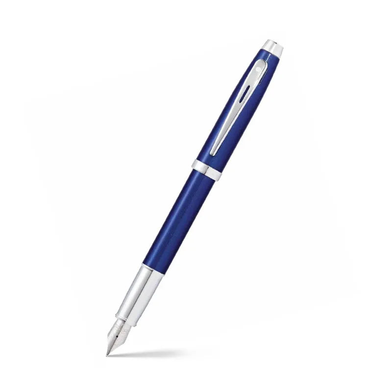 Sheaffer 9339 Gift 100 Glossy Blue with Chrome-Plated Trim Fountain Pen Medium Nib