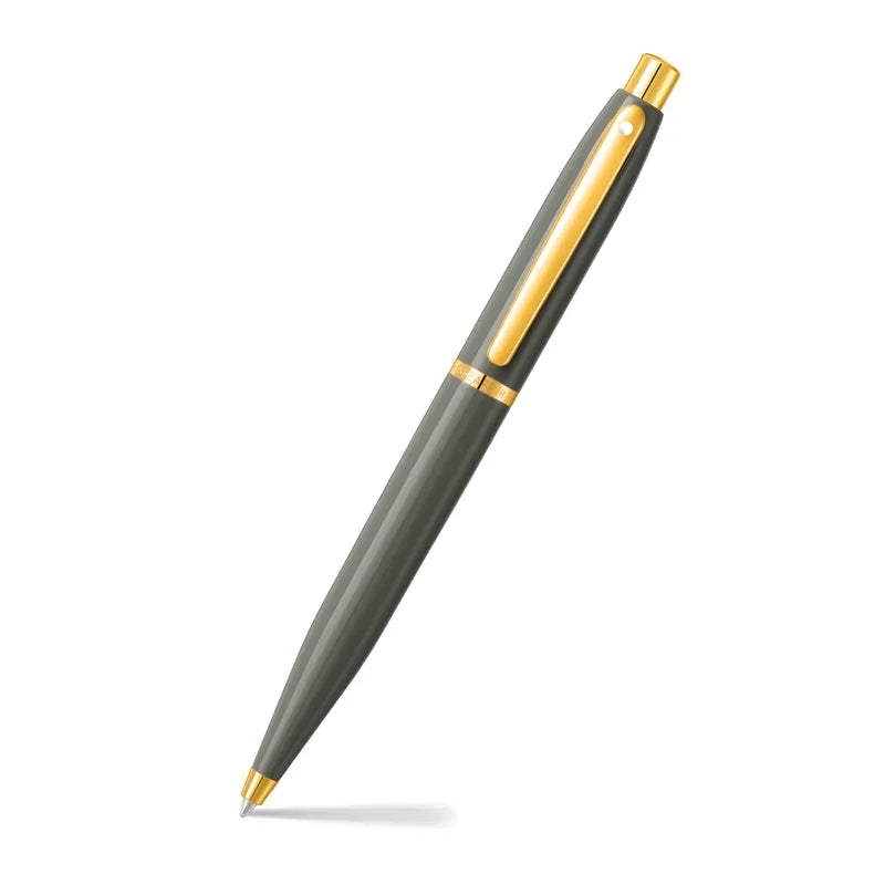 Sheaffer VFM 9427 Glossy Light Gray With PVD Gold Trim Ballpoint Pen