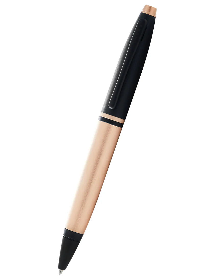 Cross AT0112-27 Calais™ Brushed Rose Gold Plate and Black Lacquer Ballpoint Pen