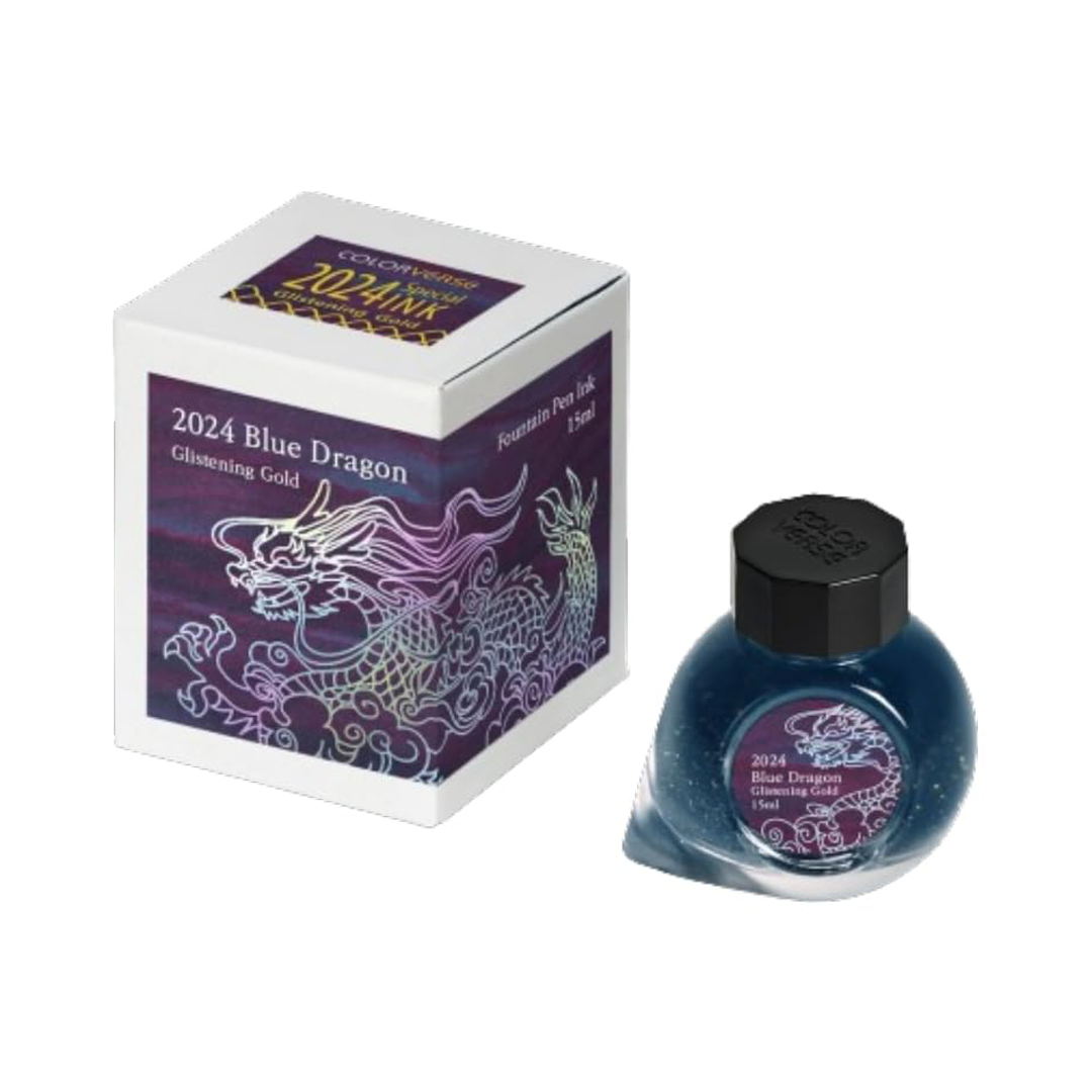Colorverse | 2024 Special Ink | Glistening Gold | Blue Dragon | Fountain Pen Ink