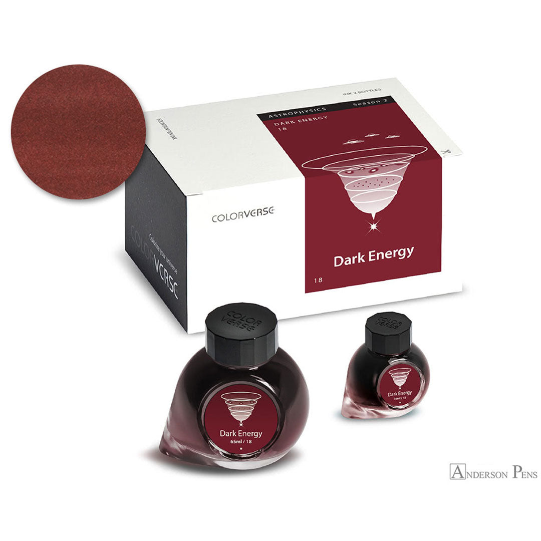 Colorverse |  Astrophysics Series | Season 2 | Fountain Pen Ink | Dark Energy | Dark Brown | 65ml and 15ml | 2 Bottle Set - penpencilink