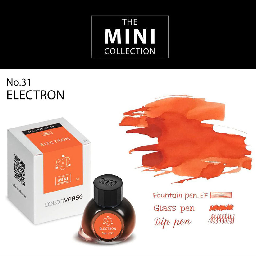 Colorverse Mini |  Black | Fountain Pen Bottled Ink | 5ml | Electron