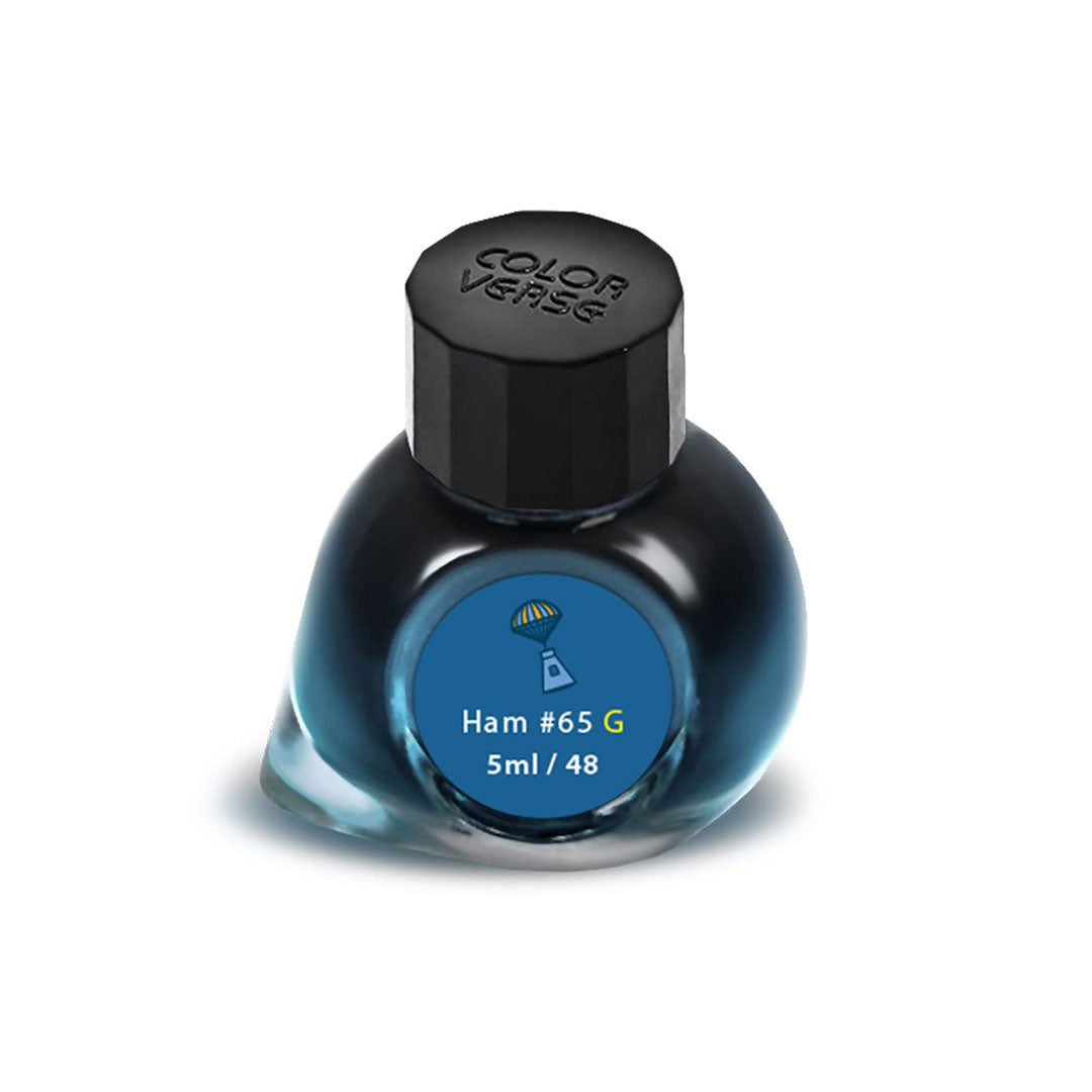 Colorverse Mini | Blue | Fountain Pen Ink Bottled | 5ml | Ham #65 Shimmer