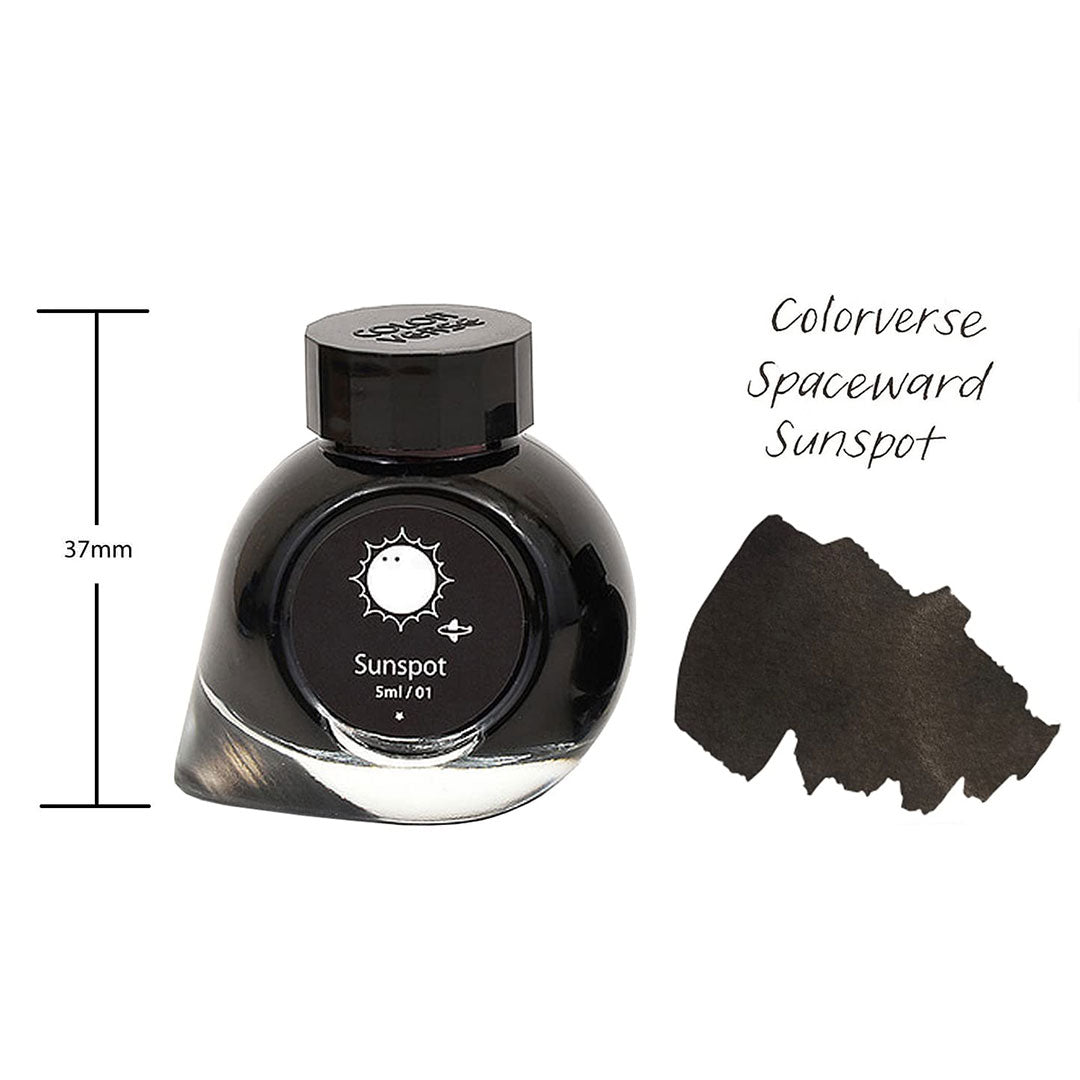 Colorverse Mini |  Black | Fountain Pen Bottled Ink | 5ml | Sunspot