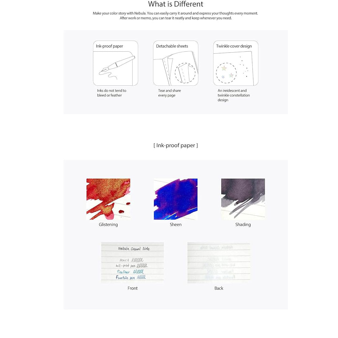 Colorverse | Nebula | Casual Series | Spiral Bound Notebook | Plain | Black