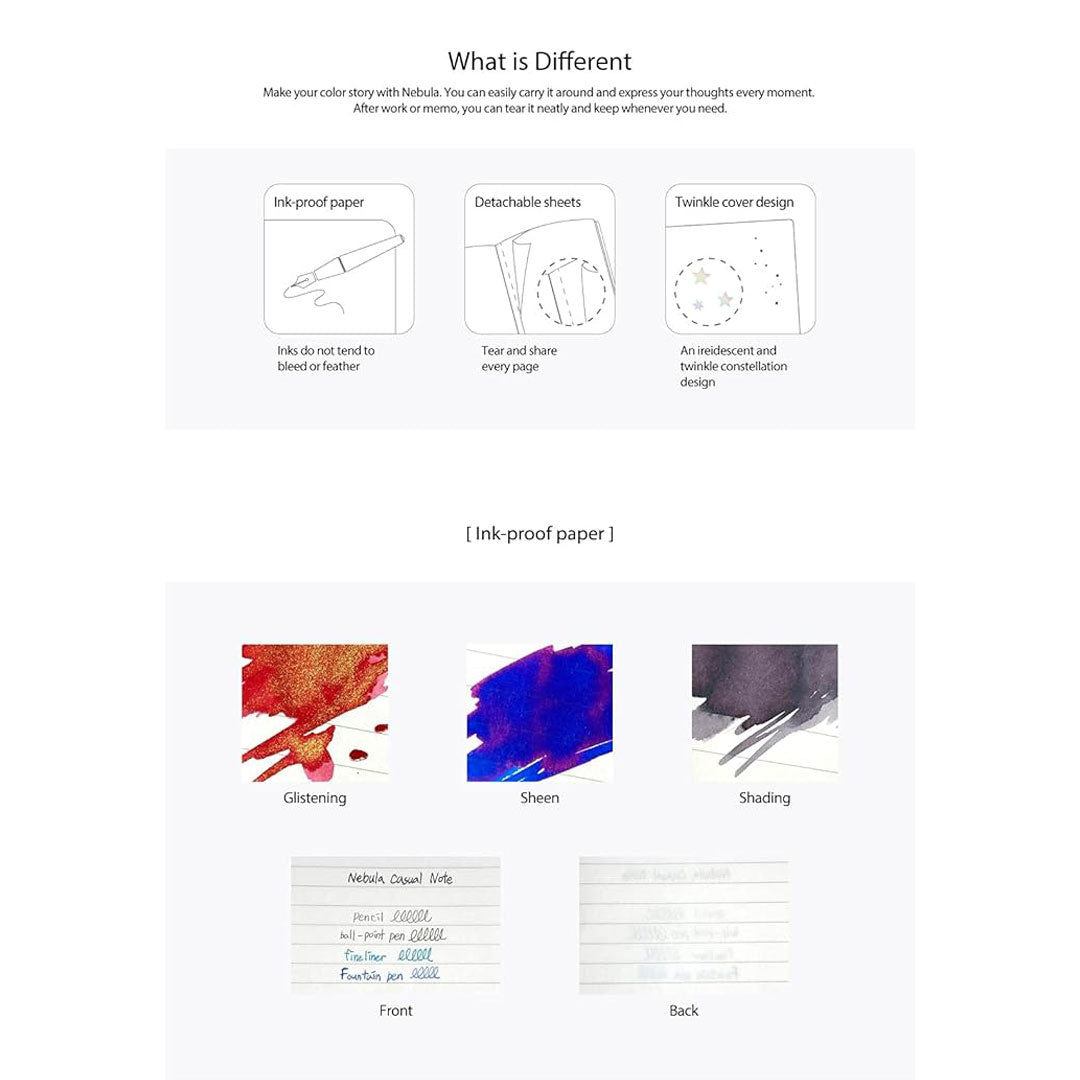 Colorverse | Nebula | Casual Series | Spiral Bound Notebook | Ruled | Black