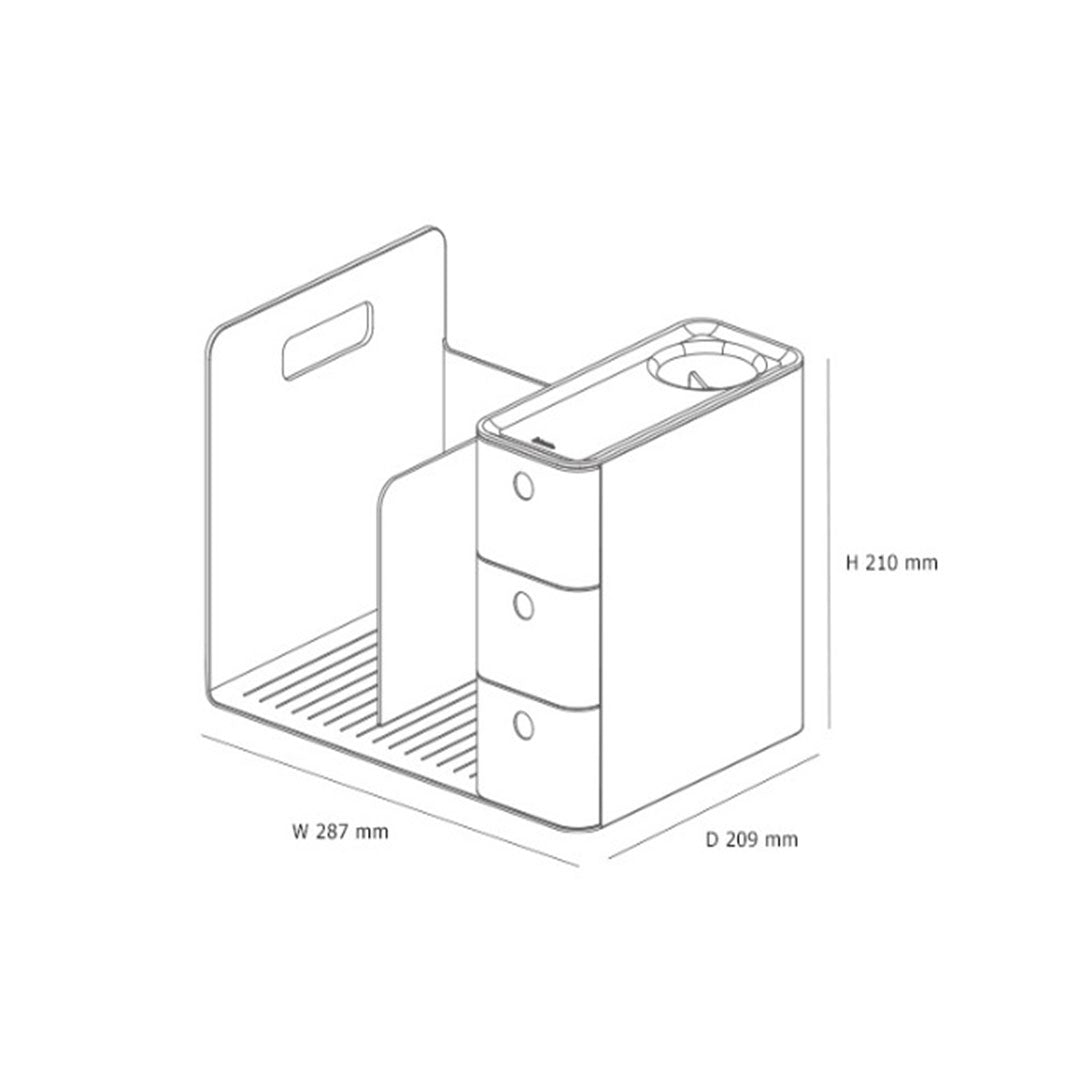 Litem | Combo Book Rack with 3 Drawers| 2 Bookshelf| 1 Pen Stand | Cool Grey