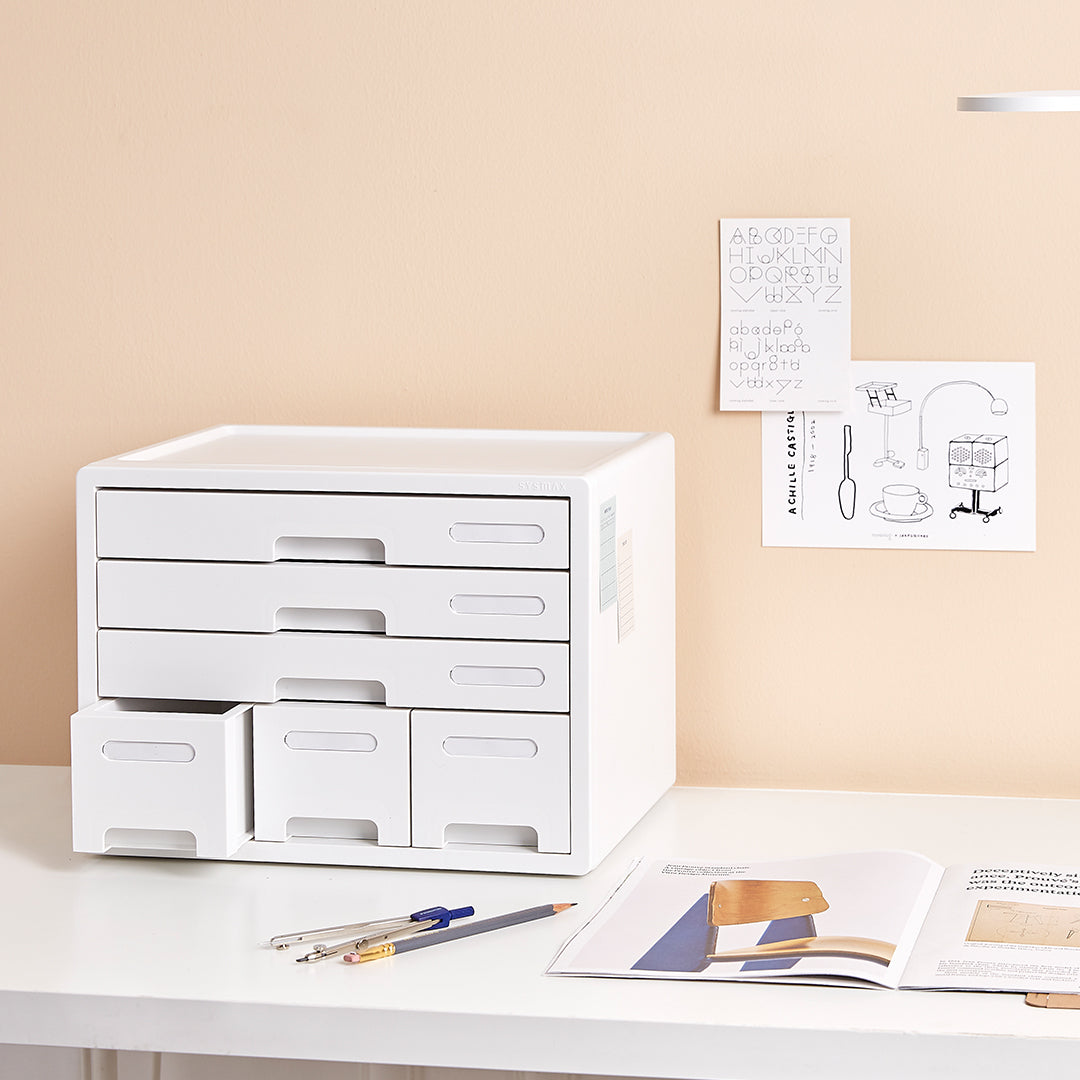 Sysmax | Combo File Cabinet| 6 Drawers| Organizer | Grey