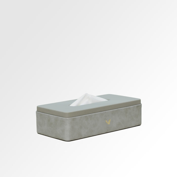 Unmet Desire Tissue Box Holder for Home and Office in Premium Faux Leather | Size: 9.5 x 4.5 x 2.5(H) Inches | Moderno |Grey