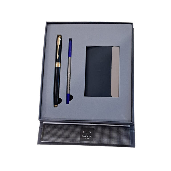Parker Aster Laque Black GT Rollerball Pen with Card Holder