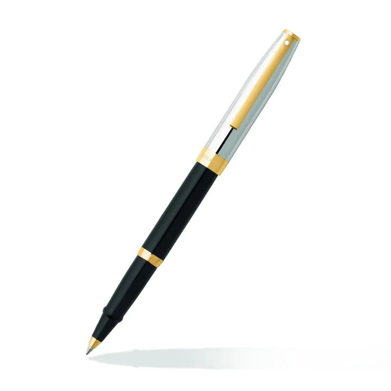 Sheaffer SAGARIS 9475 Gloss Black Barrel and Chrome Cap With Gold Trim Rollerball Pen