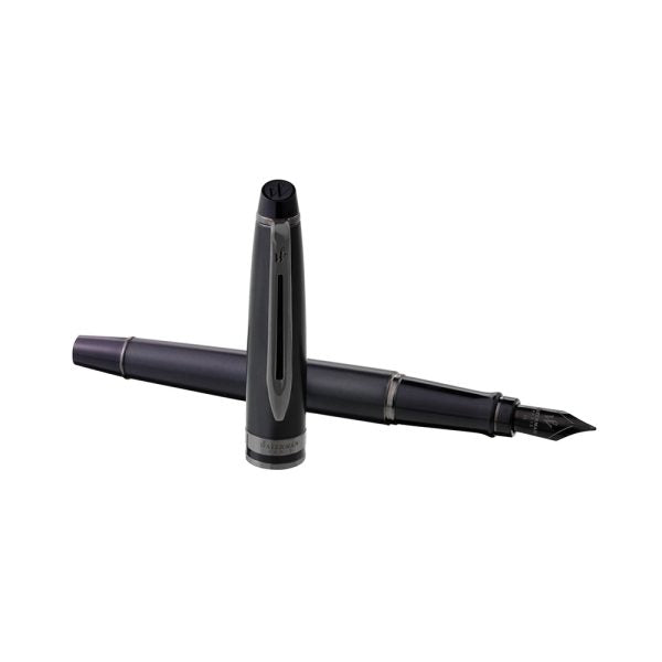 Waterman Expert Metallic Black with Ruthenium Trim Fountain Pen