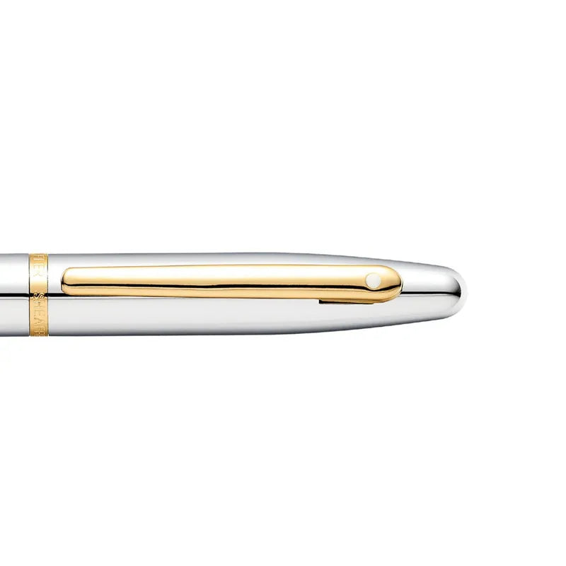 Sheaffer 9422 VFM Polished Chrome with Gold Plated Trim Fountain Pen Medium Nib