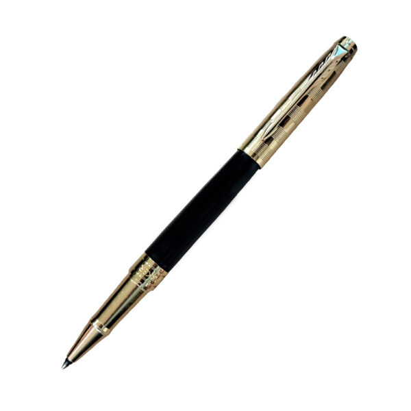 Parker Aster Black & Gold Deluxe Gold Trim Rollerball Pen