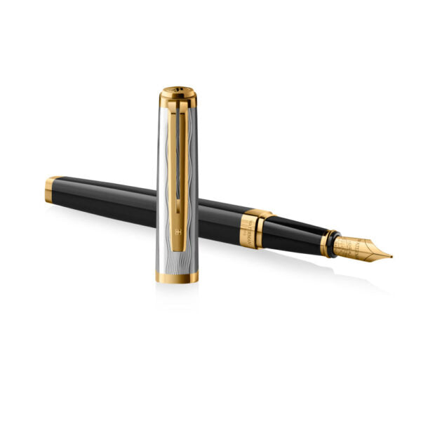 Waterman Exception Reflections of Paris Special Edition Deluxe Black Lacquer GT Fountain Pen 18Kt Gold
