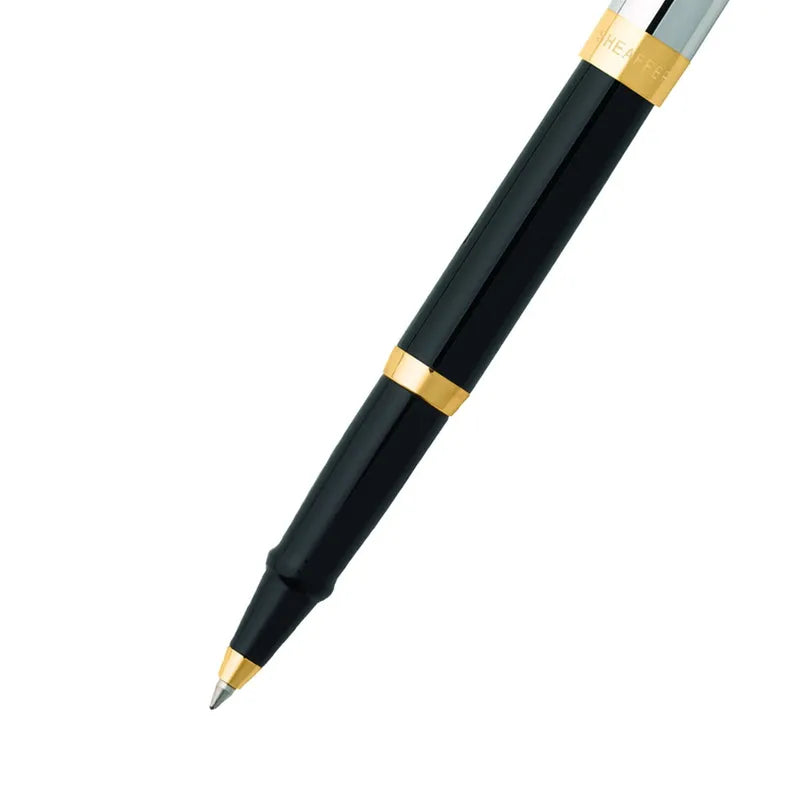 Sheaffer SAGARIS 9475 Gloss Black Barrel and Chrome Cap With Gold Trim Rollerball Pen