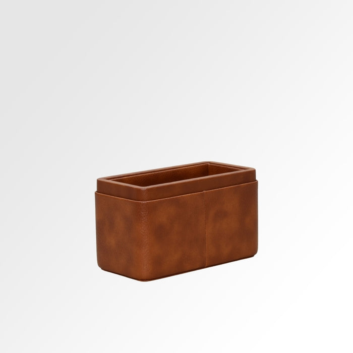 Unmet Desire Pen/Pencil Holder | Faux Leather | Rectangular Medium | Classic | Tan