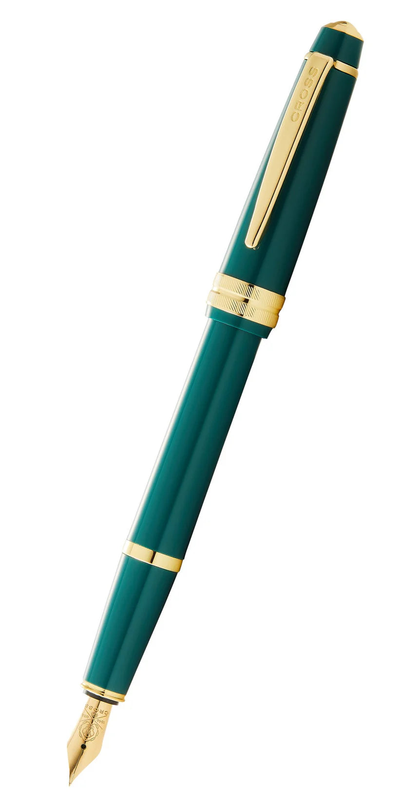 Cross AT0746-12MS Bailey Light™ Polished Green Resin and Gold Tone Fine Nib Fountain Pen