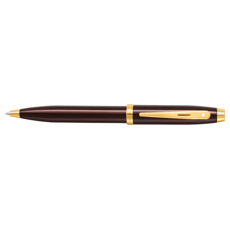 Sheaffer 100 9370 Glossy Coffee Brown With PVD Gold-Tone Trim Ballpoint Pen