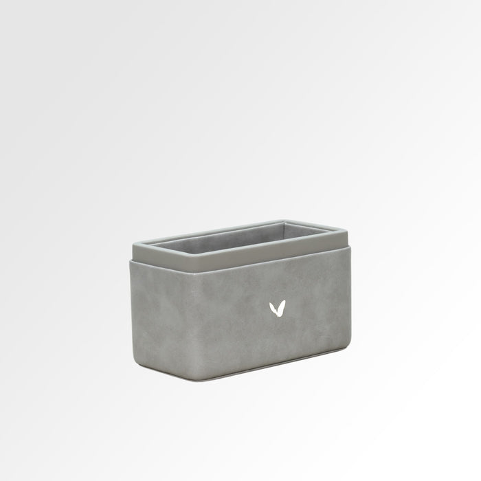 Unmet Desire Pen/Pencil Holder | Faux Leather | Rectangular Medium | Moderno | Grey