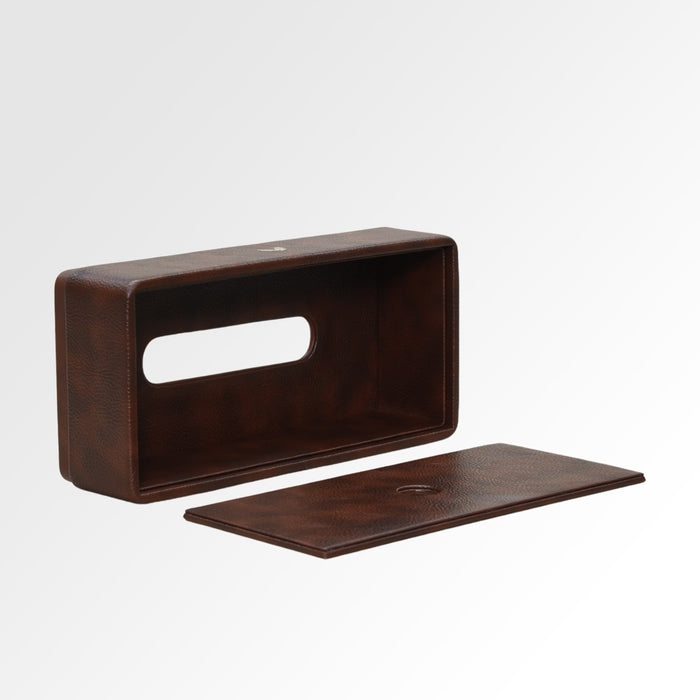 Unmet Desire Tissue Box Holder for Home and Office in Premium Faux Leather | Size: 9.5 x 4.5 x 2.5(H) Inches | Classic |Brown
