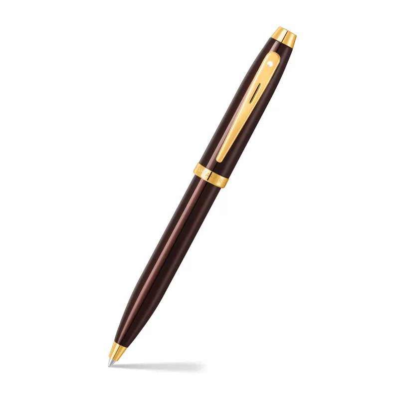 Sheaffer 100 9370 Glossy Coffee Brown With PVD Gold-Tone Trim Ballpoint Pen