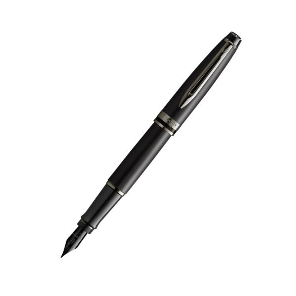 Waterman Expert Metallic Black with Ruthenium Trim Fountain Pen