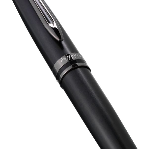 Waterman Expert Metallic Black with Ruthenium Trim Fountain Pen