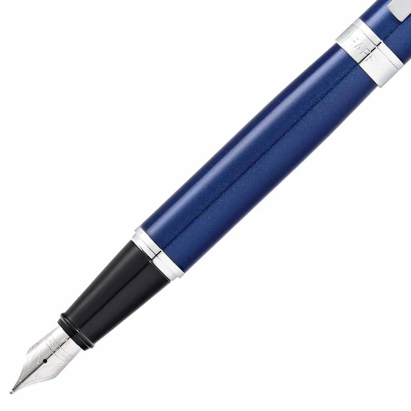 Sheaffer 9341 Gift 300 Glossy Blue with Chrome-Plated Trim Fountain Pen Medium Nib