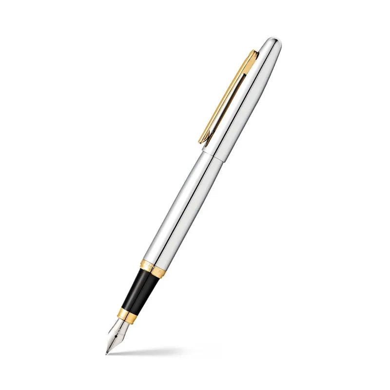 Sheaffer 9422 VFM Polished Chrome with Gold Plated Trim Fountain Pen Medium Nib
