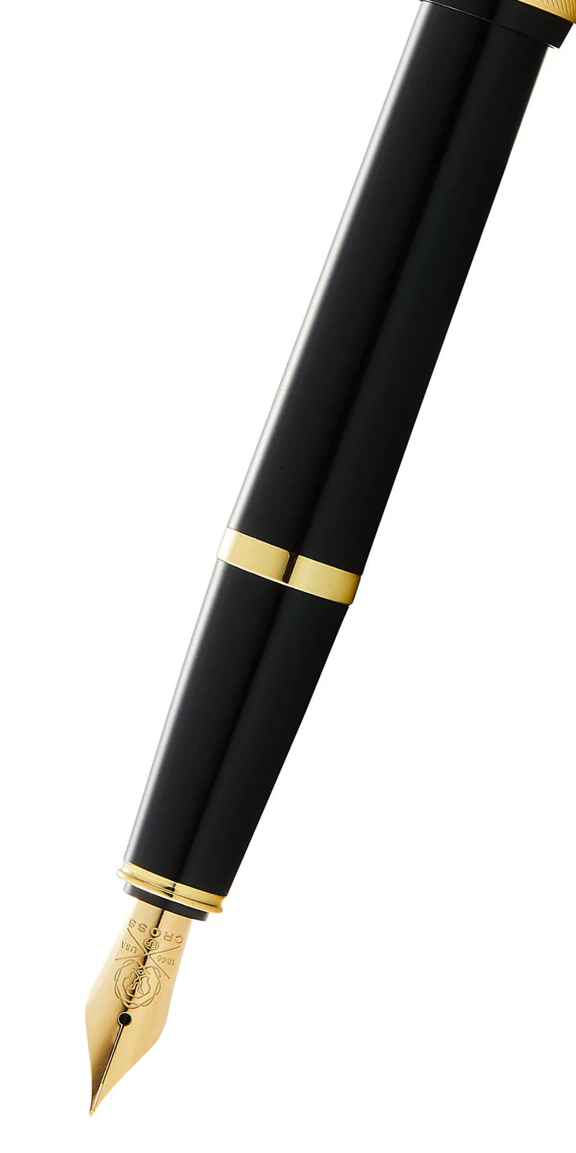 Cross AT0746-9MS Bailey Light™ Polished Black Resin and Gold Tone Medium Nib Fountain Pen
