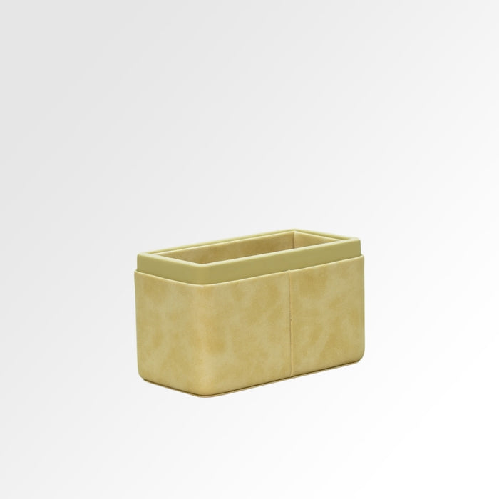 Unmet Desire Pen/Pencil Holder | Faux Leather | Rectangular Medium | Moderno | Cream