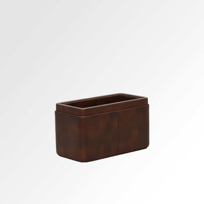 Unmet Desire Pen/Pencil Holder | Faux Leather | Rectangular Medium | Classic | Brown
