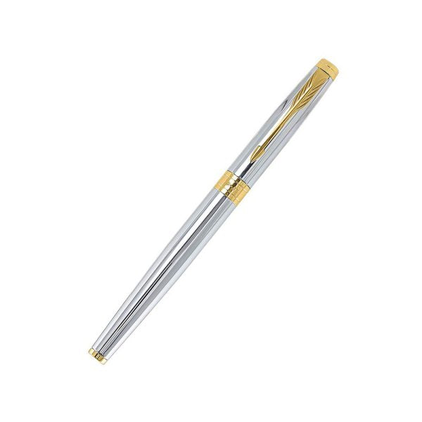 Parker Aster Shiny Chrome GT Rollerball Pen with Card Holder