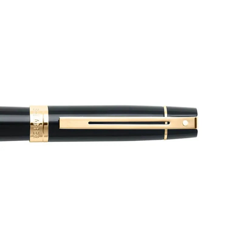Sheaffer 9325 Gift 300 Glossy Black with Gold Tone Trim Fountain Pen Medium Nib