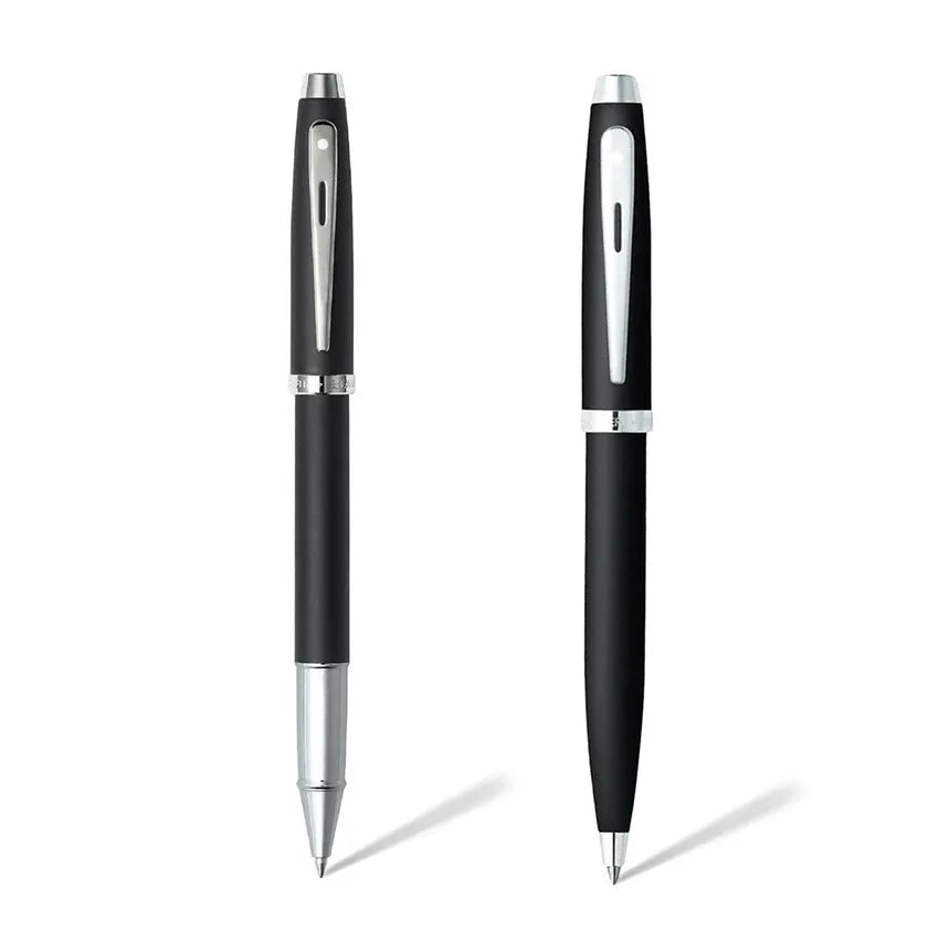 Sheaffer Gift Set 100 9317 Ballpoint Pen and Rollerball Pen Matte Black with Chrome Trims - Set of 2 Pens