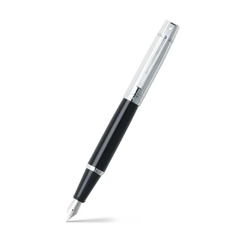Sheaffer 9314 Gift 300 Glossy Black and Chrome with Chrome Trim Fountain Pen Medium Nib