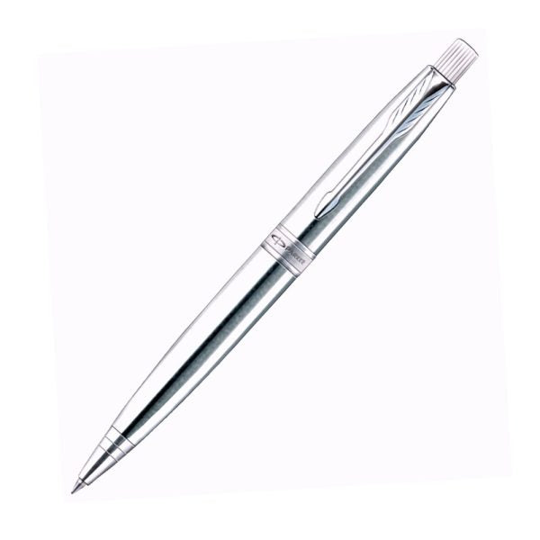Parker Aster Shiny Chrome CT Ballpoint Pen + Visiting Card Holder