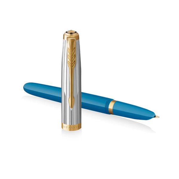 Parker 51 Turquoise GT Fountain Pen Fine Nib