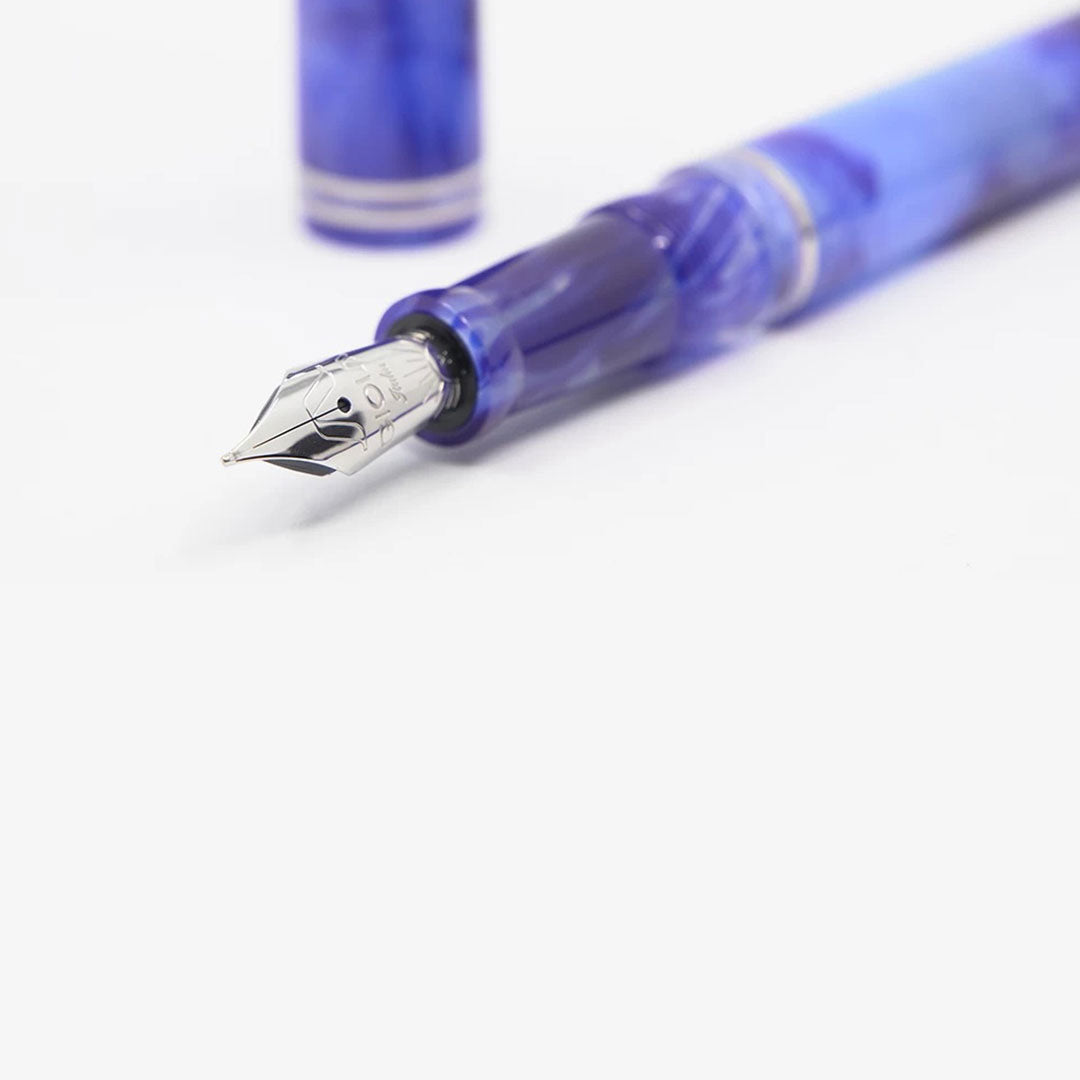 Gioia | Metis Fountain Pen | Blue Aesthetic Silver | Broad