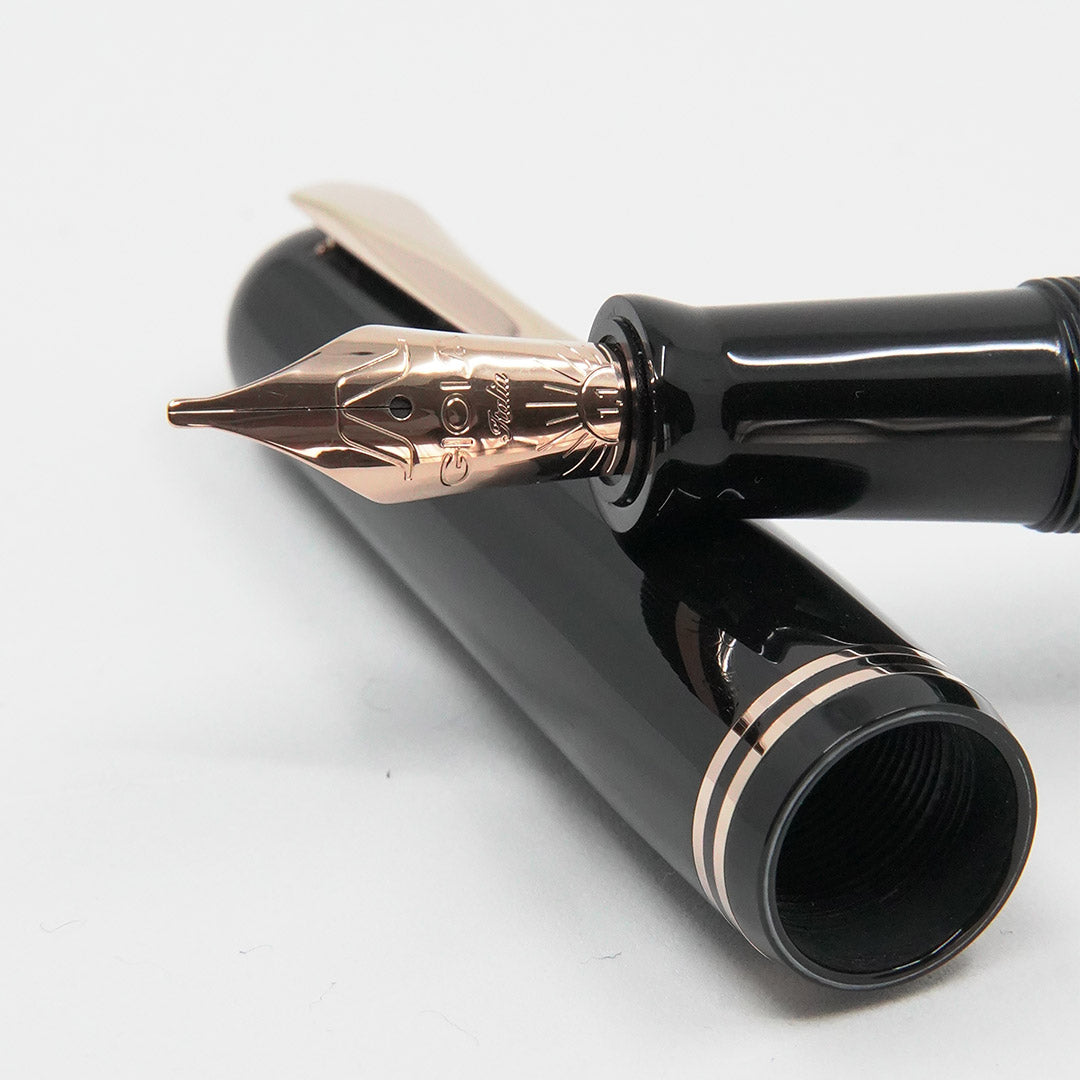GIOIA | Metis | Fountain Pen | Classic | Black | Rose Gold Trims