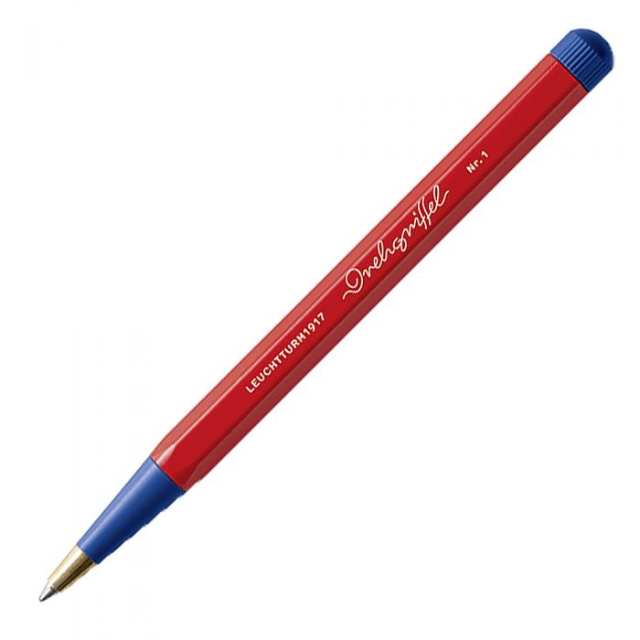 LEUCHTTURM1917 Ball Point Pen with Royal Blue Ink | Bauhaus Edition | Drehgriffel No. 1 | Red/Royal Blue | Twist Mechanism