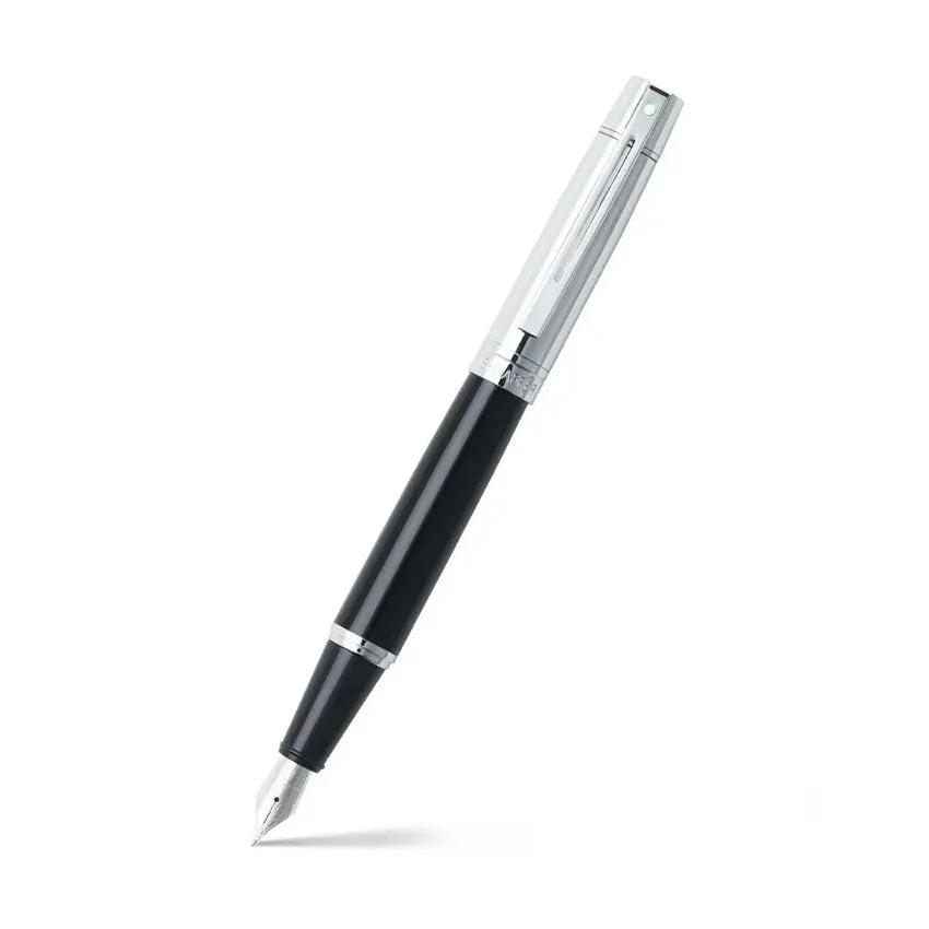 Sheaffer Gift Set 300 9314 Fountain Pen (M) and Ballpoint Pen Glossy Black Barrel Chrome Cap and Chrome Trims - Set of 2 Pens