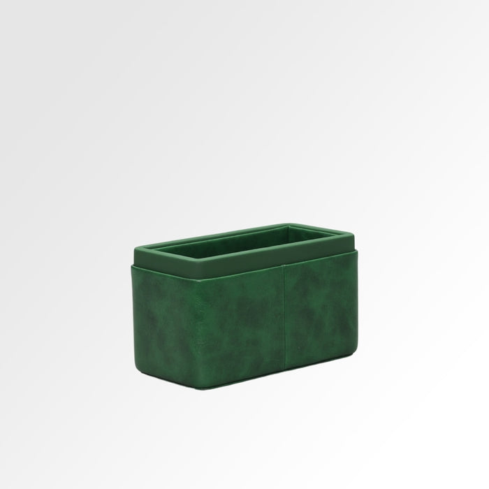 Unmet Desire Pen/Pencil Holder | Faux Leather | Rectangular Medium | Moderno | Olive Green