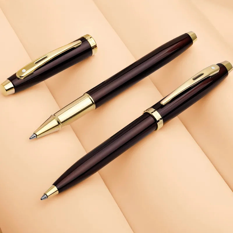 Sheaffer 100 9370 Glossy Coffee Brown With PVD Gold-Tone Trim Ballpoint Pen